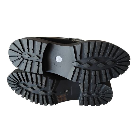 Yetier Platform Loafer Faux Leather Slip On Size 9 Black Chain On Top New In Box - Picture 4 of 8